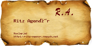 Ritz Agenór névjegykártya